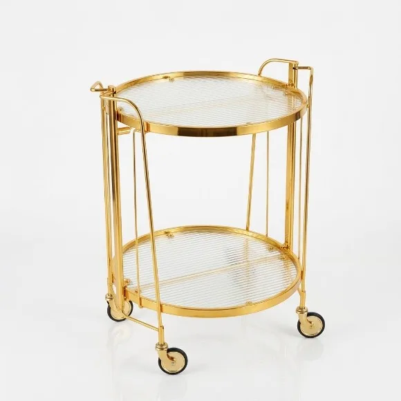 Luxury Retro Folding Dining Car Tea Service Trolley