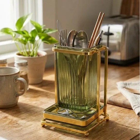 Luxury Single Compartment Acrylic Cutlery and Spoon Holder