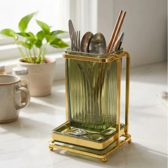 Luxury Single Compartment Acrylic Cutlery and Spoon Holder