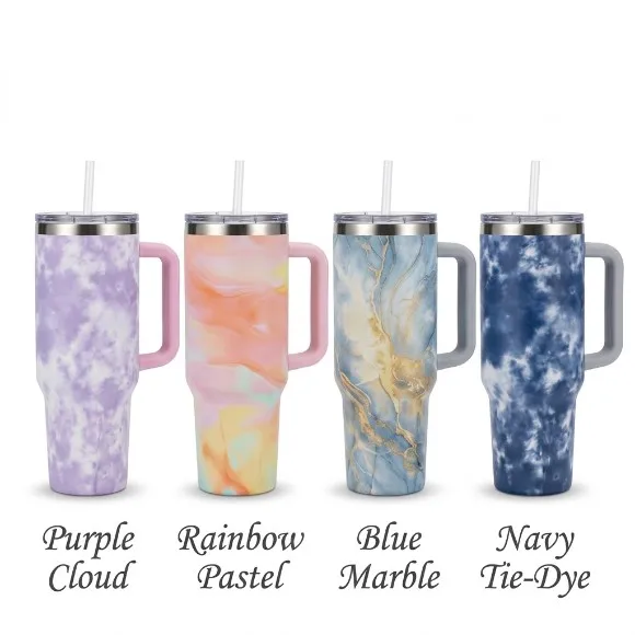 Marble Texture Vacuum Insulated Tumbler 40oz