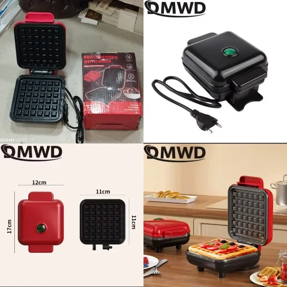 Mini Square Waffle Maker with Non-Stick Granite Plate thumbnail 3