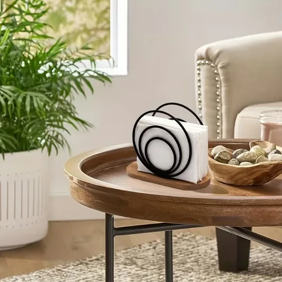 Modern Metal Napkin Holder Countertop Vertical Paper Storage Rack