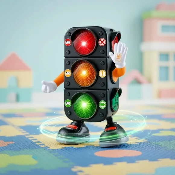 Musical Traffic Light Toy | Rechargeable, Interactive Toy with Music, for Early Learning