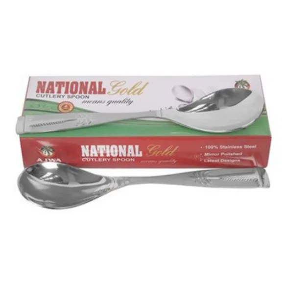 National Gold Set of 6 - Stainless Steel Spoons - Silver