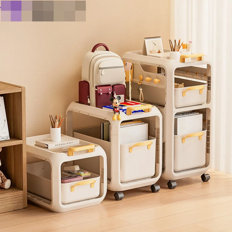 Multi Functional Book Storage Rack Bookshelf Mobile Drawer New Style Cart