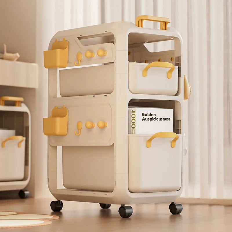 Multi Functional Book Storage Rack Bookshelf Mobile Drawer New Style Cart