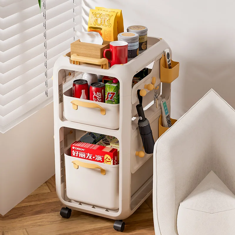 Multi Functional Book Storage Rack Bookshelf Mobile Drawer New Style Cart