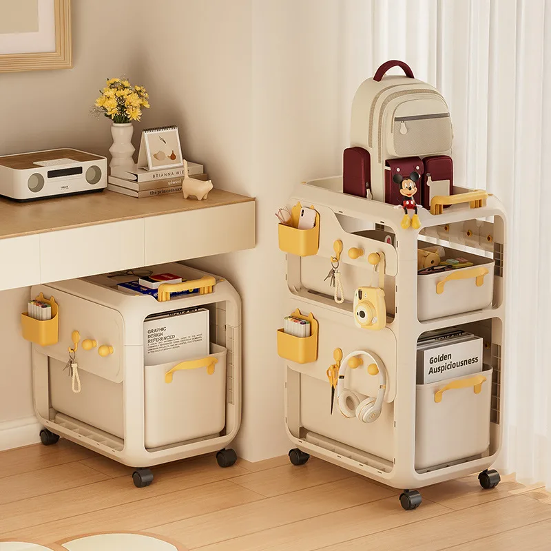 Multi Functional Book Storage Rack Bookshelf Mobile Drawer New Style Cart