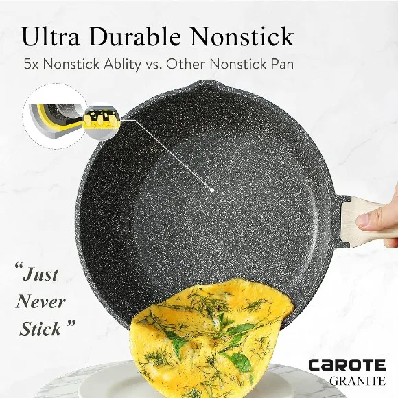 Nonstick Deep Frying Pan with Lid - 30CM thumbnail 2