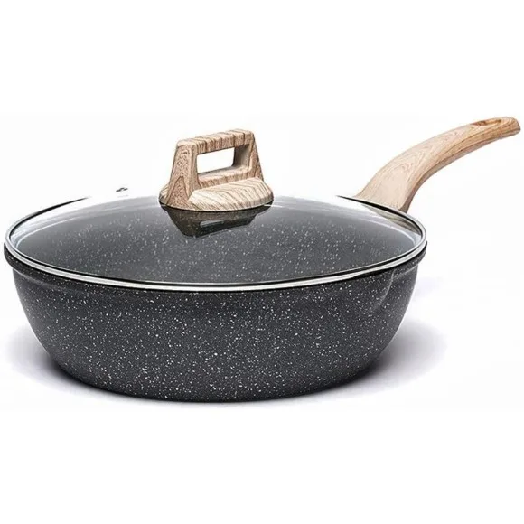 Nonstick Deep Frying Pan with Lid - 30CM