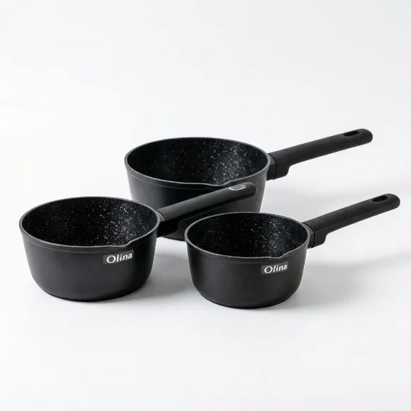 Olina granite Sauce Pan Set of 3 14+16+18cm