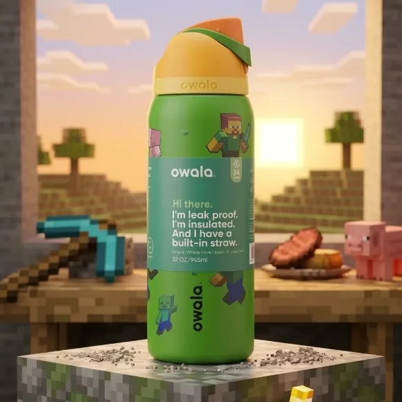 Owala FreeSip Minecraft Insulated Bottle 32oz