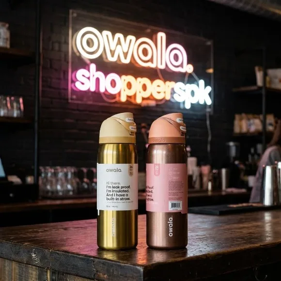 Owala FreeSip Special Edition Metallic Stainless Steel Water Bottle 32oz