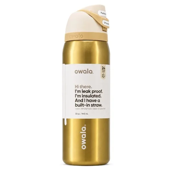 Owala FreeSip Special Edition Metallic Stainless Steel Water Bottle 32oz