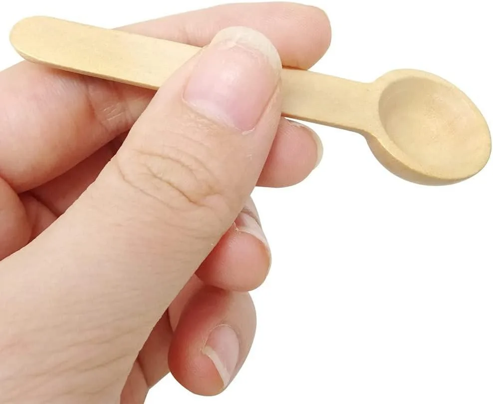 Pack of 6 - Mini Wooden Spoons, Spices Spoons, Small Round Wooden Kitchen Seasoning Spoons, Honey Spoon