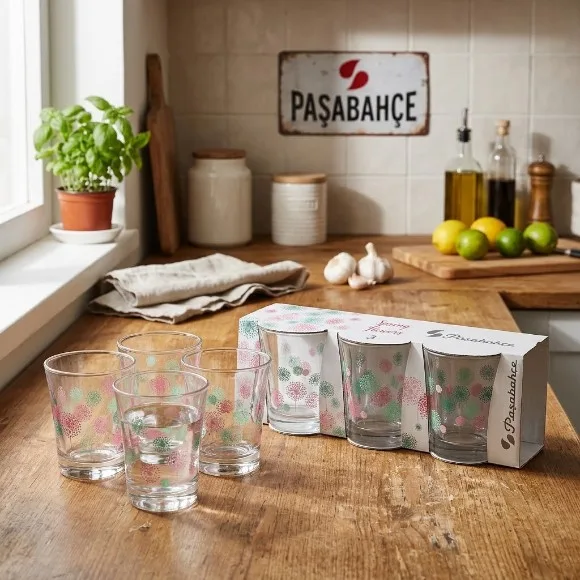 Pasabahce Azur Spring Howers Tumbler Glass Pack of 3 Pieces