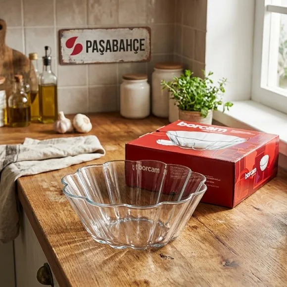 Pasabahce Borcam Clear Glass Fluted Bundt Pan 1680ml - 9 Inch