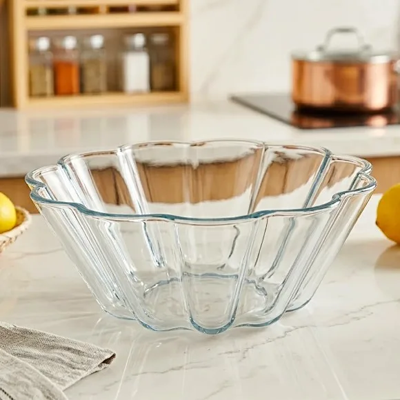 Pasabahce Borcam Clear Glass Fluted Bundt Pan 1680ml - 9 Inch thumbnail 3