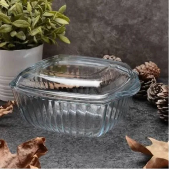 Pasabahce Borcam Glass Dish with Lid - 1870ml 23x19 CM thumbnail 4