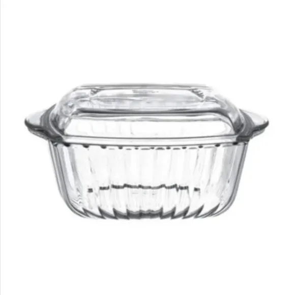 Pasabahce Borcam Glass Dish with Lid - 1870ml 23x19 CM thumbnail 2