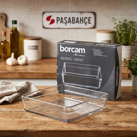 Pasabahce Borcam Glass Square Dish - 29CM