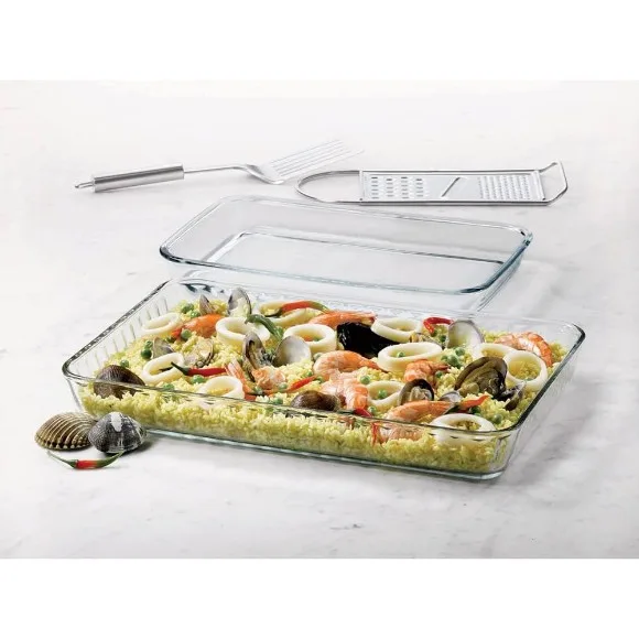 Pasabahce Borcam Heatproof Glass Baking  Tray Set thumbnail 2