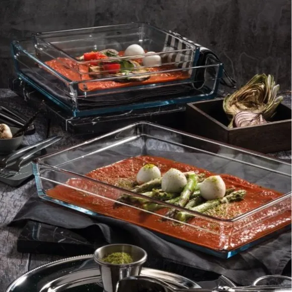 Pasabahce Borcam Oven Trays Premium Set of 2 - 2400ml+4100ml thumbnail 2