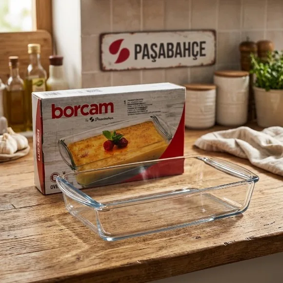 Pasabahce Borcam Rectangular Ovenware Glassware Dish - 15 x 26 cm
