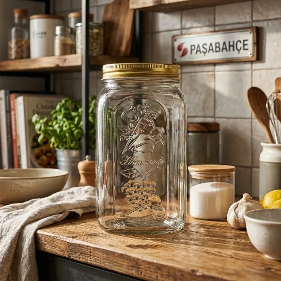 Pasabahce Homemade Metal Cover Glass Jar - 1500ml