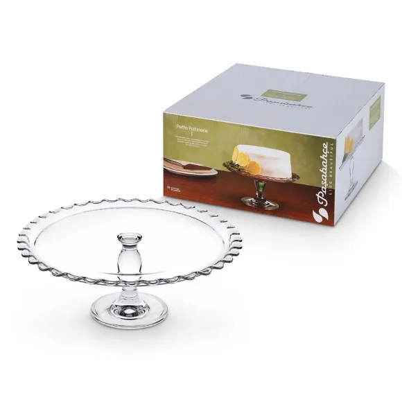 Pasabahce Lace Patisserie Footed Round Glass Cake Stand thumbnail 2
