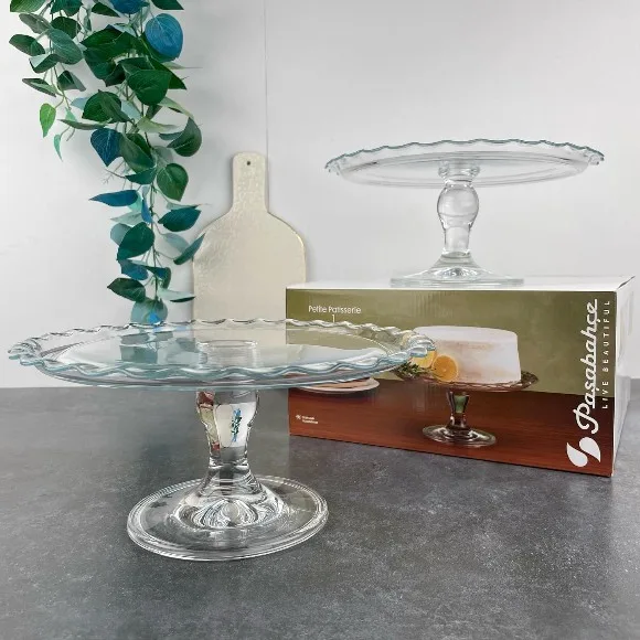 Pasabahce Lace Patisserie Footed Round Glass Cake Stand thumbnail 4