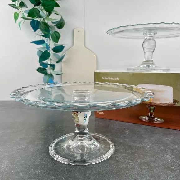 Pasabahce Lace Patisserie Footed Round Glass Cake Stand thumbnail 3