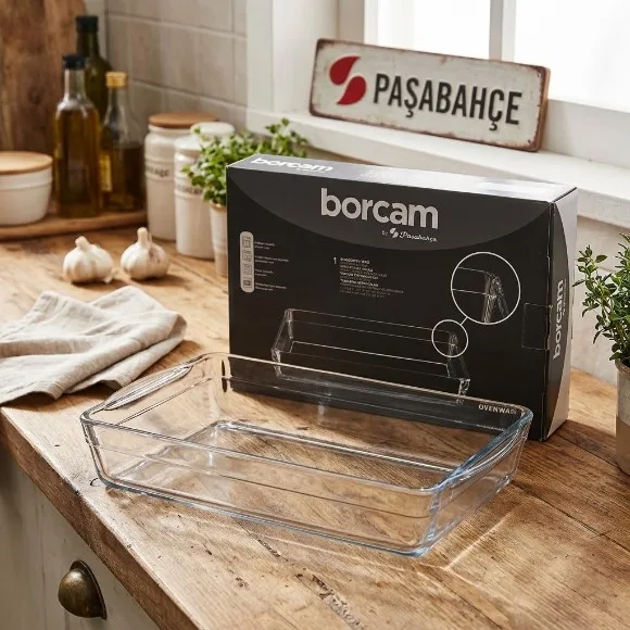 Pasabahce Rectangular Borcam Baking Tray - 36CM