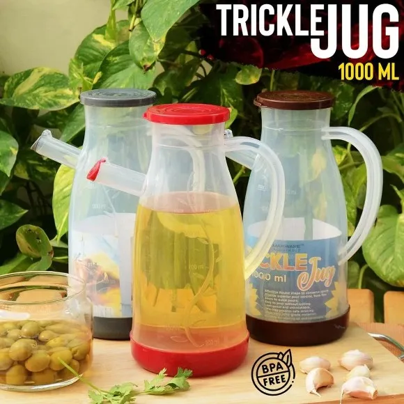 Plastic Oil Jug 1000 ML Liquid Container for Oil with Measuring Scale