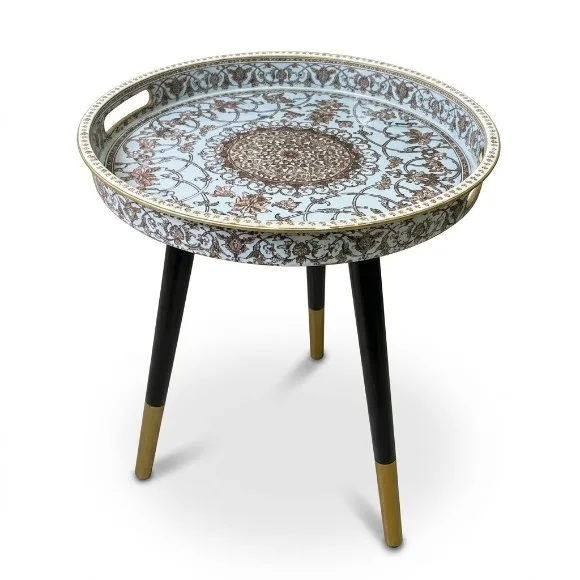 Plastic Serving Tray with 3 Legs Decorative Coffee Table with Handles