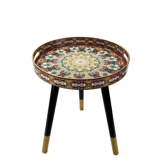 Plastic Serving Tray with 3 Legs Decorative Coffee Table with Handles