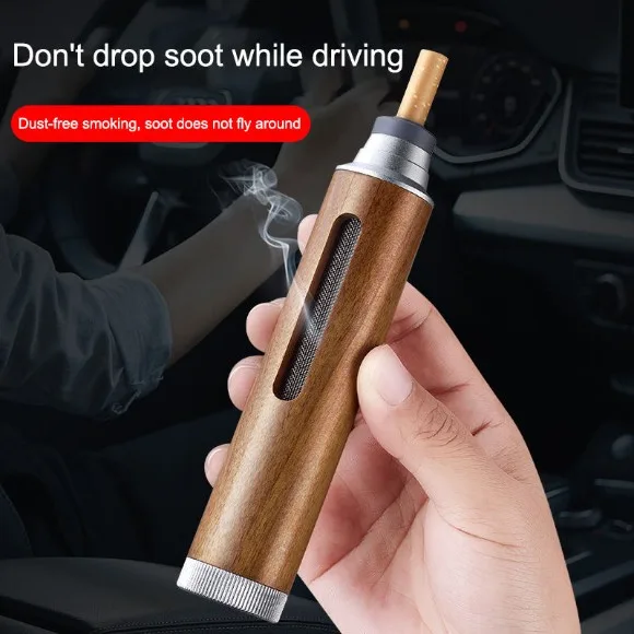 Portable Mini Car Ashtray Spill Proof Cigarette Ash Holder Auto Smoke Caddy Dust Free Ash Keeper for Driving Office Home