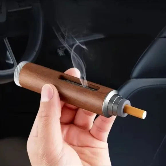 Portable Mini Car Ashtray Spill Proof Cigarette Ash Holder Auto Smoke Caddy Dust Free Ash Keeper for Driving Office Home