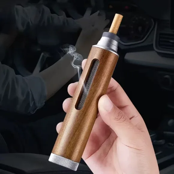 Portable Mini Car Ashtray Spill Proof Cigarette Ash Holder Auto Smoke Caddy Dust Free Ash Keeper for Driving Office Home