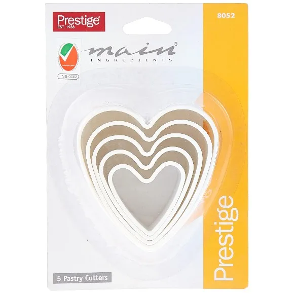Prestige 5 Piece Heart Shape Pastry Cutters - 8052