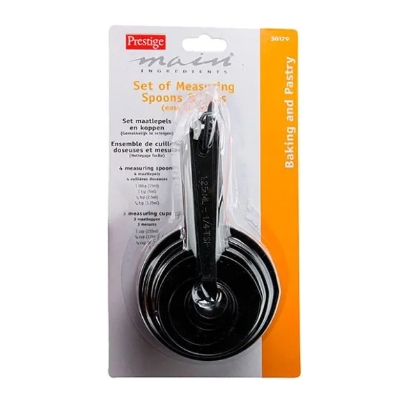 Prestige Measuring Spoons Cups Steel Black 50179
