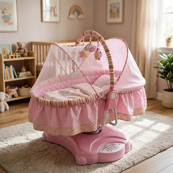Primi P-F818-C Newborn Baby Portable Automatic Rocker Swing Soothing Motions Glider