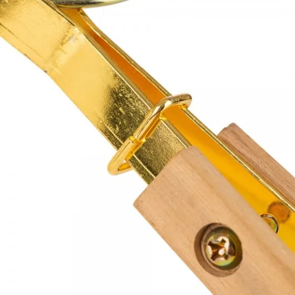 Professional Charcoal Tongs Wooden Handle Metal Head Gold 50 cm