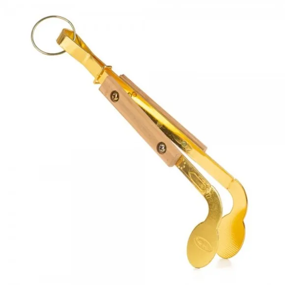 Professional Charcoal Tongs Wooden Handle Metal Head Gold 50 cm
