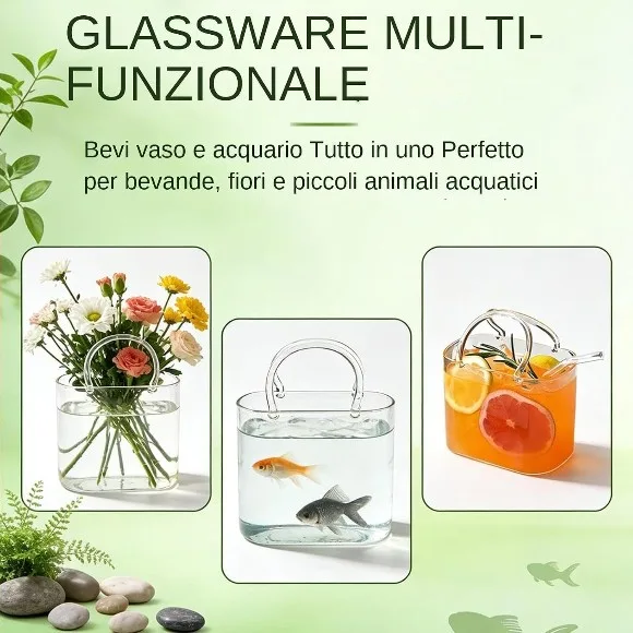 Purse Drinking Glass Handbag Shaped For Juice Cocktail Beverage Purse Cup