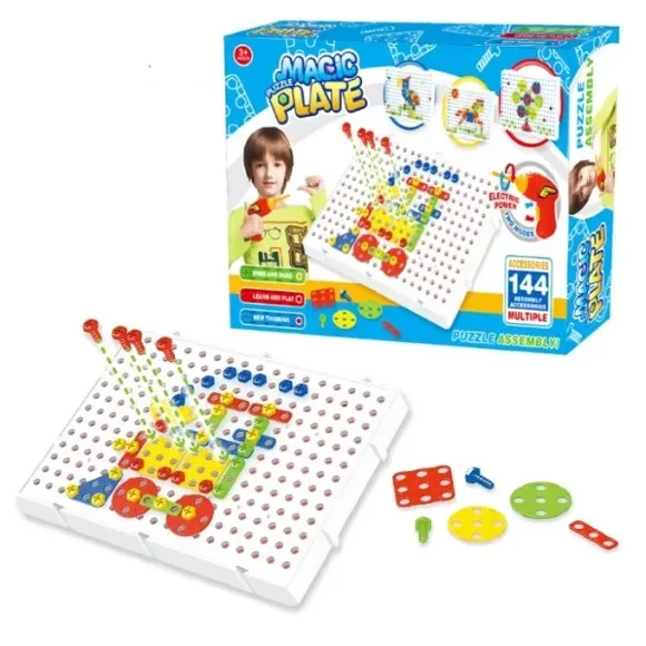 Puzzle Magic Plate Bag DIY Education toy for kids