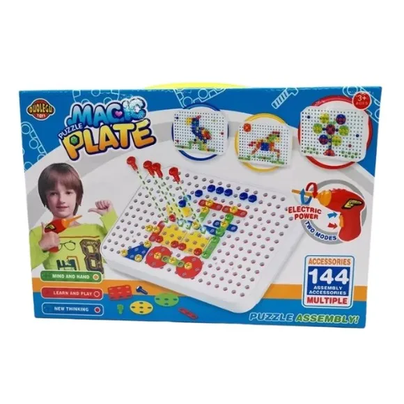 Puzzle Magic Plate Bag DIY Education toy for kids