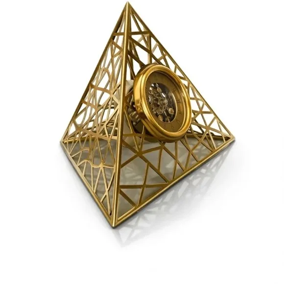Pyramid Metal Clock Decorative Table Clock thumbnail 3