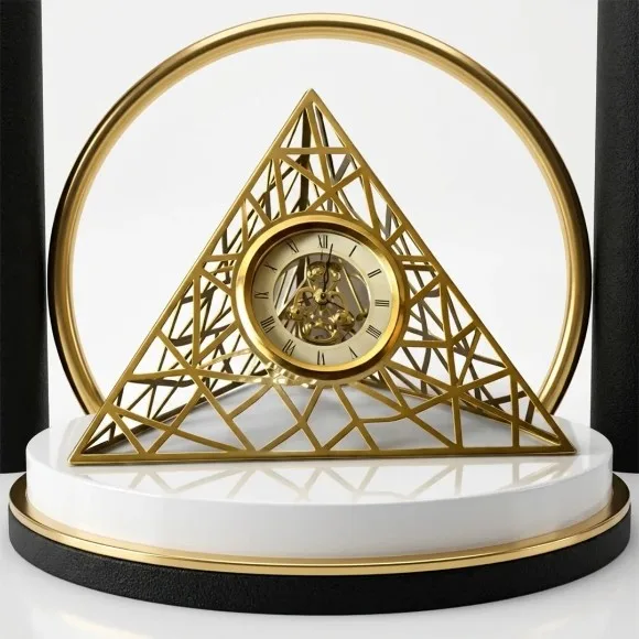 Pyramid Metal Clock Decorative Table Clock thumbnail 2