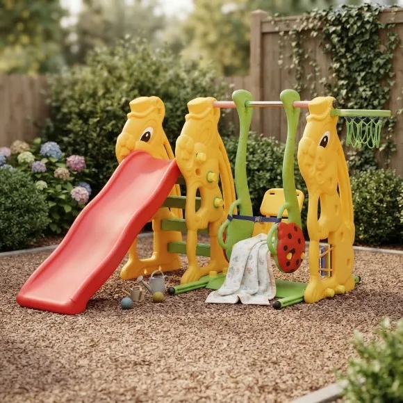 Rabbit Slide, Ladybug Swing & Basketball - SL-08 - 137 CM